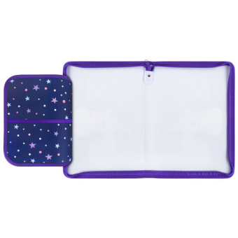 Папка для труда на молнии ЮНЛАНДИЯ А4, 1 отделение, откидная планка, органайзер, "Fluffy tail", 272220