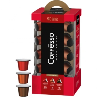 Кофе в капсулах для кофемашин Coffesso Ассорти ( 50штук в упаковке)
