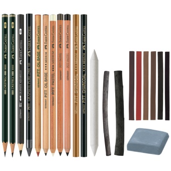 Набор художественных изделий Faber-Castell "Pitt Monochrome", 33 предмета, метал. кор.