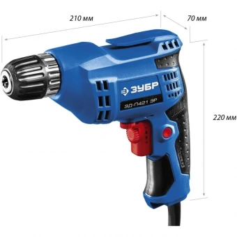 Дрель безударная ЗУБР ЗД-П421 ЭР, 420 Вт