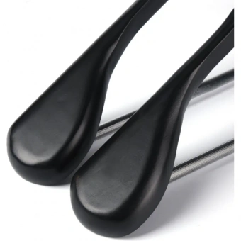 Вешалка-плечики анатомическая Attache деревянная с перекладиной черная (размер 48-50)