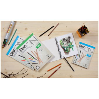 Скетчбук - блокнот 30л., А4 Clairefontaine "Cray ON", на гребне, 160г/м2, мелкозерн.