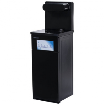 Кулер для воды с чайником SONNEN TBE-01 Tea Bar, напольный, ОХЛАЖДЕНИЕ ЭЛЕКТРОННОЕ, сенсорное управление, пульт ДУ, дисплей, шкафч