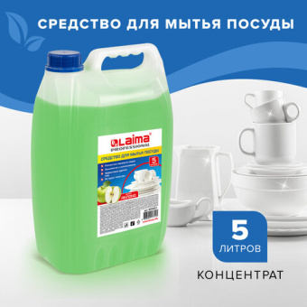 Средство для мытья посуды 5 л, ЛАЙМА PROFESSIONAL, концентрат, "Яблоко"