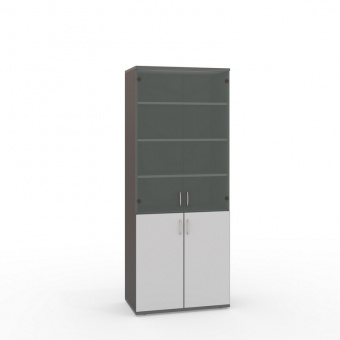 Мебель SH_Стратегия Шкаф со стеклом выс.S75 (51821) серый