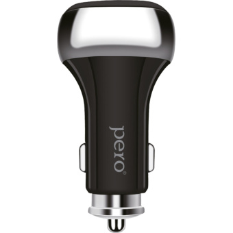 Зарядное устройство автомобильное PERO AC06 USB-C PD/USB-C PD/50W/черное