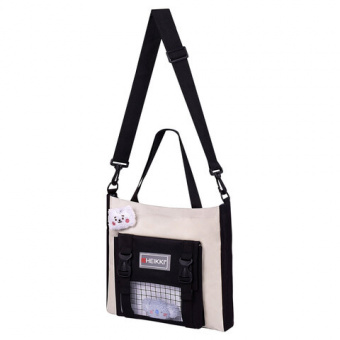Рюкзак HEIKKI COMBO (ХЕЙКИ), сумка-шоппер, косметичка, пенал В ПОДАРОК, черно-белый, 42х30х14 см, 27