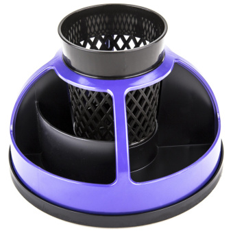 Подставка-органайзер для канцелярских принадлежностей Attache 9 отделений фиолетовая/черная 16x16x11 см вращающаяся