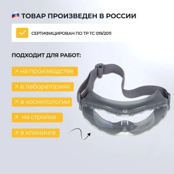 Очки защитные закрытые I-Protect Pro прозрачные с непрямой вентиляцией (ОЧК901)