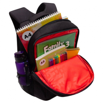 Рюкзак GRIZZLY школьный, анатомическая спинка, 2 отделения, для мальчиков, "SMART", 39х26х19 см, RB-