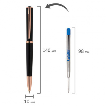 Ручка подарочная шариковая GALANT "PUNCTUM BLACK", корпус черный, детали розовое золото, узел 0,7 мм