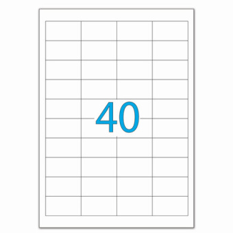 Этикетка самоклеящаяся 48,5х25,4 мм, 40 этикеток, белая, 70 г/м2, 50 листов, LOMOND, 2100195