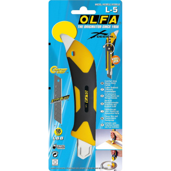Нож промышленный 18мм OLFA, двухкомпонентный корпус, трещоточный фиксатор