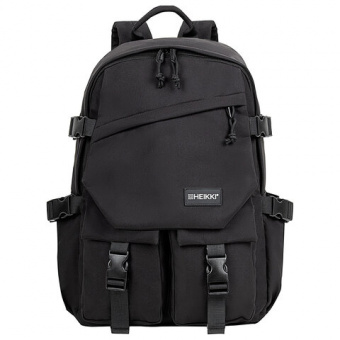 Рюкзак HEIKKI FUSION (ХЕЙКИ) универсальный, отделение для ноутбука, карман-антивор, черный, 43х30х14