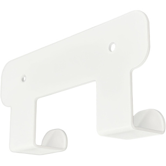 Вешалка настенная РЭ_H1021W, прямой гиб,2 крючка,белый (611047)