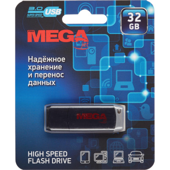 Флеш-память Promega Jet 32GB USB3.0 черный пластик/под лого NTU181U3032GBK