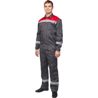 Костюм рабочий летний муж. Л20-КПК сер/красн (р.68-70) 170-176 (Арсенал-СП)