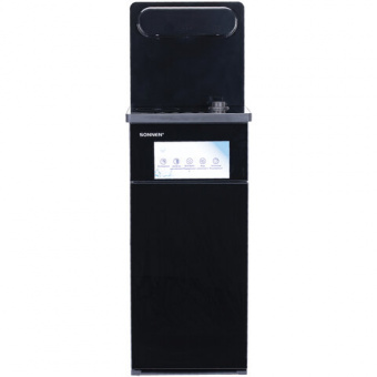 Кулер для воды с чайником SONNEN TBE-01 Tea Bar, напольный, ОХЛАЖДЕНИЕ ЭЛЕКТРОННОЕ, сенсорное управление, пульт ДУ, дисплей, шкафч