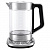 Чайник KITFORT КТ-622, 1,7 л, 2200 Вт, закрытый нагревательный элемент, ТЕРМОРЕГУЛЯТОР, заварник, стекло, серебро