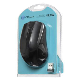 Мышь компьютерная Oklick 485MW черный опт (1200dpi) беспр USB