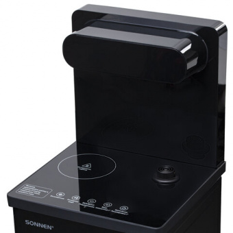 Кулер для воды с чайником SONNEN TBE-01 Tea Bar, напольный, ОХЛАЖДЕНИЕ ЭЛЕКТРОННОЕ, сенсорное управление, пульт ДУ, дисплей, шкафч