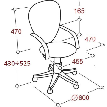 Кресло для оператора EChair-304 черное (ткань/сетка/пластик)