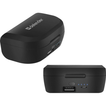 Наушники Defender Twins 639 черный,TWS, PB, Bluetooth (63639)