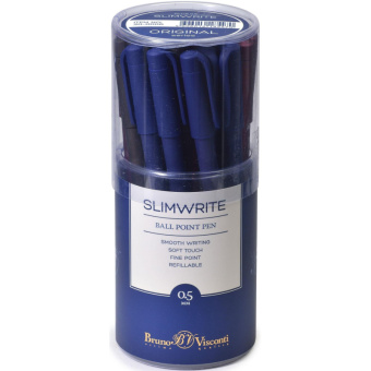 Ручка шариковая неавтоматическая Bruno Visconti SlimWrite Original синяя (толщина линии 0.5 мм)