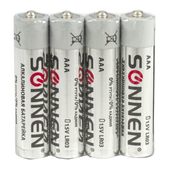 Батарейки КОМПЛЕКТ 24 шт, SONNEN Alkaline, ААА (LR03, 24А), алкалиновые, мизинчиковые, короб