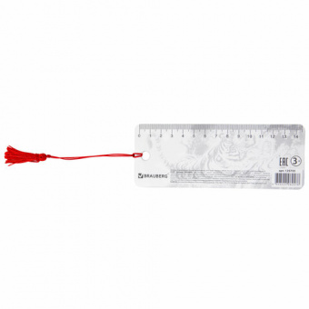 Закладка для книг 3D, BRAUBERG, объемная, "Бенгальский тигр", с декоративным шнурком-завязкой, 12575