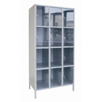 Метал.Мебель N_ШМ-12КХ-С кам.хранения 12яч.оргстекло 898х500х1862