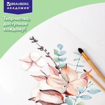 Папка для акварели А4, 10 л., 200 г/м2, 210х297 мм, BRAUBERG АКАДЕМИЯ, "Апельсины", 117743