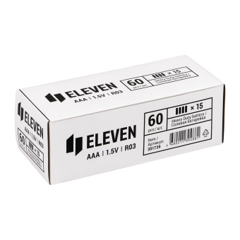 4 шт/уп Батарейка Eleven AAA (R03) солевая, SB4