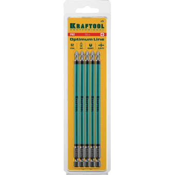 Бита магнитная Kraftool Optimum Line PH2 x 150 мм (5 штук в упаковке, 26122-2-150-5)