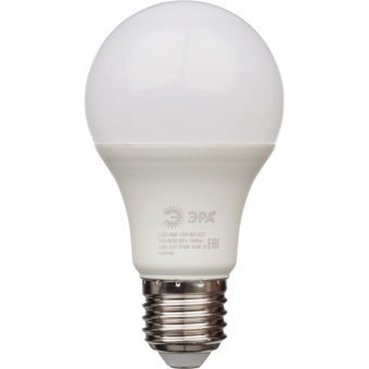 Лампа светодиодная ЭРА,13Вт,цок.E27,2700К,ст.колба,арт.A65-13W-827