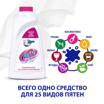 Пятновыводитель Vanish Oxi Action Кристальная белизна 1 л