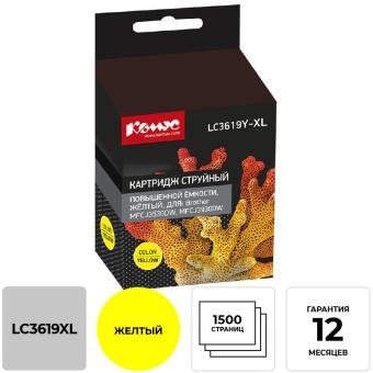 Картридж струйный Комус LC3619XLY жел.пов.емк. Для Brother MFCJ3530DW/3930D