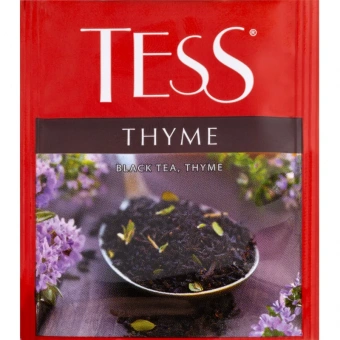 Чай Tess Thyme черный с чабрецом и цедрой лимона 100 пакетиков