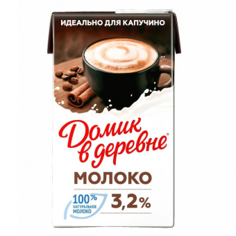 Молоко Домик в деревне для капучино 3,2 %, 950 г.
