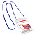 Бейдж вертикальный БОЛЬШОЙ (120х90 мм), на синем шнурке 45 см, 2 карабина, ОФИСМАГ, 235719