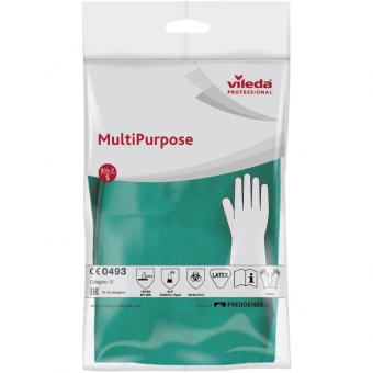 Перчатки латексные Vileda Professional Многоцелевые повышенная прочность зеленые, размер 6.5-7, XS-S