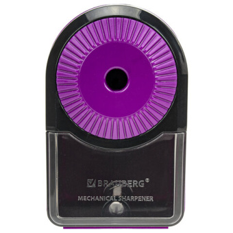 Точилка механическая BRAUBERG ULTRA для чернографитных и цветных карандашей, крепление к столу, цвет корпуса сиреневый с черным, 2