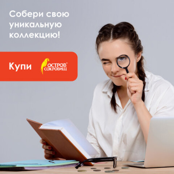Альбом нумизматика для 380 монет (диаметр до 38 мм) и купюр, 253х238 мм, коричневый, ОСТРОВ СОКРОВИЩ