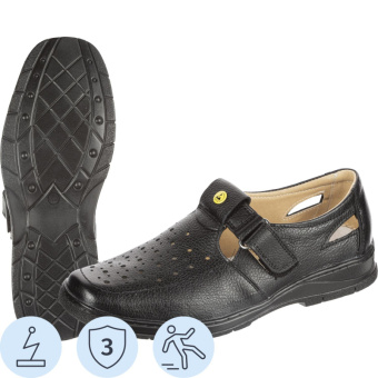 Полуботинки с перфорацией  антистатические  цв. черный (р.44) (арт. 8205)