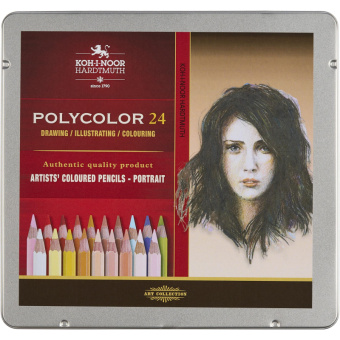 Карандаши цветные худож POLYCOLOR Портрет 24цв/наб мет.кор. 3824024014PL