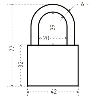 Замок навесной УЗК Аллюр ВС1Ч-364ПД (42xd=6x39) чугун красный(дл.дужка/5кл)
