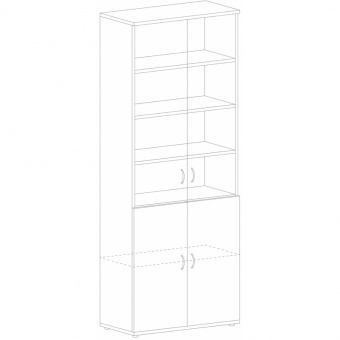 Мебель SH_Стратегия Шкаф со стеклом выс.S75 (51821) серый