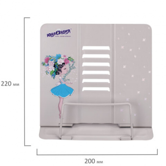 Подставка для книг и учебников ЮНЛАНДИЯ "Flower girl", регулируемый угол наклона, металл, 237578