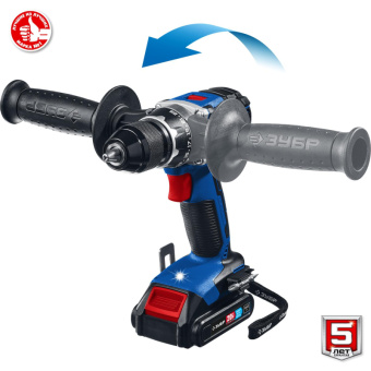 Дрель-шуруповерт аккум. бесщеточная ЗУБР DB-201-22, 20 В, 2 АКБ (2Ач)