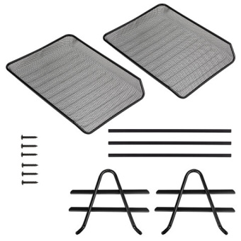 Лоток горизонтальный металлический для бумаг, 2 секции, BRAUBERG "Germanium", А4 (355х205х295 мм), ч